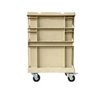 Paniers de rangement avec roues - boîtes empilables de style industriel | Conteneur mobile avec couvercles, organisateur polyvalent pour les outils de jardinage des vêtements Fleurs d'intérieur