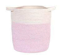 Paniers de rangement biodégradables en corde coton pour linge, jouets, couverture, articles bébé, plantes d'intérieur, jardin, bleu/beige/blanc/gris/blanc, paniers pour décoration (taille S,