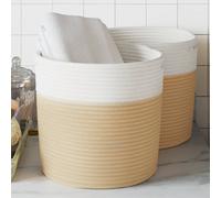 vidaXL Opbergmand Ã˜ 40x25 cm katoen beige en wit358463 Multicolore G
