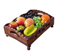 Paniers de rangement de cuisine, bol de fruits, plateau de fruits en bois for la maison, bol de fruits décoratif, plateau de fruits fait à la main