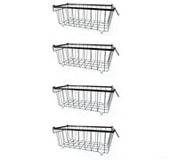 Paniers de rangement empilables peu encombrants pour aliments avec poignées latérales, cadre en fil métallique avec design ouvert pour une meilleure circulation de l'air, 4 niveaux pour un rangement