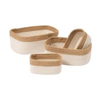 Paniers de rangement en corde LA JOLIE MUSE, petits paniers en coton tressé pour étagère de salle de bain, ensemble de 4 paniers décoratifs, blanc coquillage