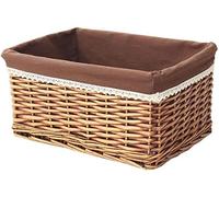 Paniers De Rangement en Osier Tissé à La Main, Récipient D’Organisation Rectangulaire avec Doublures Amovibles, Paniers D’étagères Idéaux pour La Cuisine, La Sall, Coffee Color, XL