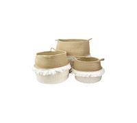 Paniers de rangement ï¿½ franges et fibres dorï¿½es (Lot de 3)