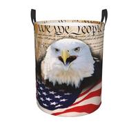 Paniers de rangement patriotiques avec motif drapeau américain avec poignées, panier de rangement pour bureau, chambre à coucher