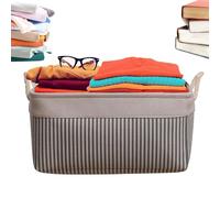 Paniers de rangement pliables pour placard - Grand récipient rectangulaire, fourre-tout de rangement en tissu | Poignées de transport renforcées pour un transport facile - Cadre en métal robuste