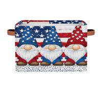 Paniers de rangement pour étagères, nain des États-Unis 4 juillet, bacs de rangement en tissu avec poignées, boîtes de rangement pour organiser vêtements, jouets, livres