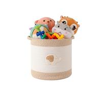 Paniers De Rangement Pour Jouets, Panier De Rangement En Corde De Coton Tressée Pour Enfants, Paniers Pour Couvertures Pour Le Salon, Organisateur De Jouets Avec Poignée (éléphant)