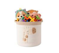 Paniers De Rangement Pour Jouets, Panier De Rangement En Corde De Coton Tressée Pour Enfants, Paniers Pour Couvertures Pour Le Salon, Organisateur De Jouets Avec Poignée (Girafe)