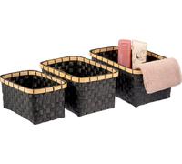 Paniers de rangement, set de 3, noir