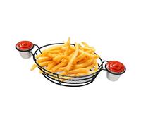 Paniers de Restauration Rapide - Support à Frites, récipient réutilisable, Plateau de Service | Bols à tremper Inclus, Panier à goûter Portable, Panier à goûter, Hot-Dog, Hamburger, Popcorn