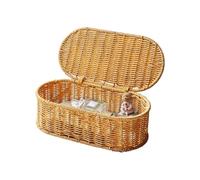 Paniers d'étagère, avec couvercle en imitation rotin, petits paniers de rangement pour l'organisation de la maison, du salon, de la cuisine, du garde-manger, du tiroir, de la coiffeuse, du maquillage