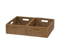 Paniers d'étagère, paniers de rangement, ingrédients naturels, pliables en corde de papier pour l'organisation, baskets robustes avec poignées, organiseurs de fermeture et d'étagère, baskets pliables