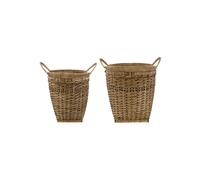 Paniers en bambou et rotin beige, lot de 2, tailles différentes, tissés à la main - House Doctor, Pura - 31x31x40 cm