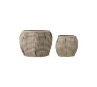 Paniers en jonc de mer beige, lot de 2, ronds - Bloomingville, Diora - 44x44x34 cm