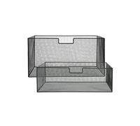 Paniers en métal noir, rectangulaires, lot de 2, grands - Pomax, Essence - 30x56x28 cm