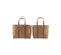 Paniers en pin et papier tressé marron, lot de 2, rectangulaire, avec poignées - House Doctor, Beach - 22x50x30 cm