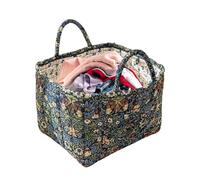 Paniers en tissu pour le rangement, organiseur à linge matelassé à motif floral bohème, organiseur à linge pliable avec poignée pour chambre à coucher, placard, vêtements de bébé, garde-manger, salon