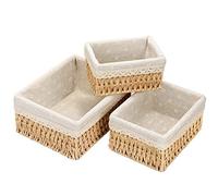 Paniers et boîtes de Rangement Couffin osier deco salle de bain Table à langer Organisateur Chambre d'enfant Boîtes Panier petit lot de 3 en tissé recyclable