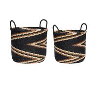Paniers Hubsch Interior Zigzag (x2) Noir 30x28/33x31 cm