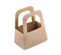 Paniers kraft, 25 pièces: petit sac avec poignée à remplir, pochette cadeau papier pour Pâques, Noël, mariage, anniversaire, mini sachet brun décoratif, 17,5 x 14,5 x 10 cm