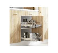 Paniers métalliques coulissants 2 pcs argenté 45 cm