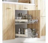 Paniers métalliques coulissants 2 pcs argenté 45 cm