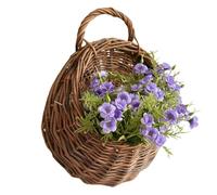 Paniers muraux en osier - Ensemble de jardinières suspendues en rotin faites à la main, décoration de rangement tissée, panier porte- mural, décoration intérieure de ferme rustique, présentoir