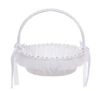 Paniers pour filles de fleurs pour mariages, grands paniers de mariage pour filles de fleurs, paniers royaux simples et mignons avec dentelle blanche fournitures de mariage pour réception