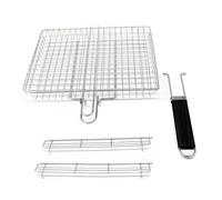 Paniers pour grille de barbecue : barbecue avec poignée en bois amovible, accessoires de barbecue pour une excellente cuisson du bœuf de qualité, du brocoli, du steak,