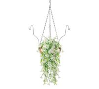 Paniers suspendus avec fleurs artificielles - Décoration de suspendues | Fleurs artificielles d'extérieur avec panier suspendu pour mariage, salle à manger, couloir, maison, hôtel, étude