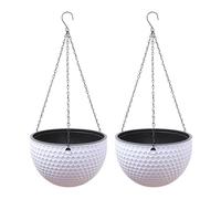 Paniers Suspendus Pour - 2 Pots En Résine À Arrosage Automatique, Trous De Drainage, Jardinières À Forte Charge, Paniers À Suspendus | Décor De Jardinière D'herbes Et De Fleurs, Plafon