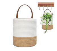 Paniers Tressés Mural | Corde De Coton Esthétique Économie D'espace | Décoration Boho Pour Petits Paniers Mur - Pour Jouets Vêtements Chaussures Salon Chambre Salle De Bains Bureau À La Maison