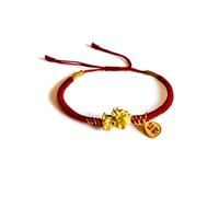 Panifio Bracelet Feng Shui Pixiu avec cordon rouge pour femme - Attire la richesse et la chance - Pi Yao, Métal, Pas de gemme