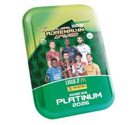 Panini ADRENALYN Ligue 1 McDonald's 2025-2026 Trading Cards Game Boîte métal Platinium (26 Cartes + 3 Cartes édition limitée + 1 Carte Platinium)