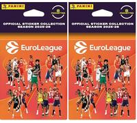 Panini EUROLEAGUE Basket 2025-26 Blister 8 Pochettes (Lot de 2)