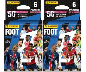 PANINI Foot 2024-2025 Ligue 1 McDonald's Blister 6 Pochettes de 7 Stickers (Lot de 2)