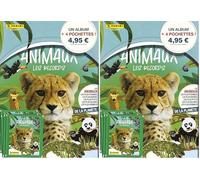 Panini Le Monde des Animaux - Les Records Album + 4 Pochettes (Lot de 2)