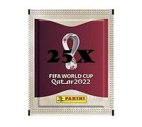 Panini - Lot 25 pochettes d’autocollants officiels - Motif Coupe du Monde FIFA Qatar 2022