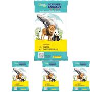 Panini National Geographic Kids Trading Cards Animaux Fat Pack 24 Cartes Dont 2 Cartes spéciales (Lot de 4)
