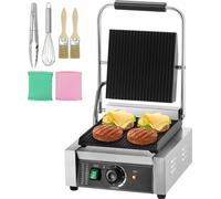 Panini-Pressgrill électrique Sandwichmaker 23x23 cm - Plaque de gril commerciale pour la gastronomie - Gril de contact de haute qualité