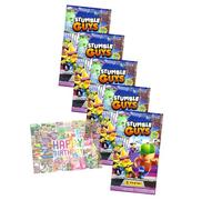 Panini Stumble Guys Lot de 5 cartes à collectionner Série 2 - Cartes à collectionner - 5 boosters + carte d'anniversaire exclusive