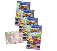 Panini Stumble Guys Lot de cartes série 2 - Cartes à collectionner - 4 boosters + carte d'anniversaire exclusive