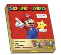 Panini Super Mario Stickers Coffret de 1 Album + 15 Pochettes + 5 Cartes Edition Limitée Gold