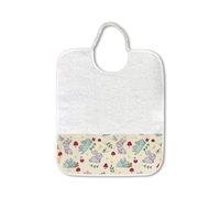 Panini Tessuti, Bavoir en éponge pur coton avec bande élastique pour l'alimentation - le déjeuner - le goûter en maternelle taille 28x33 cm Fantasie Lapins