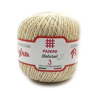 Panini Tessuti, Coton Phylum tit. 3 petits pains naturels torsadés 3 fois plus épais - Fil d'Écosse - Fabriqué en Italie - Travail au crochet, fait main
