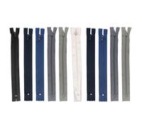 Panini Tessuti, Fermeture Éclair Fixe en Nylon à Grain Fin, Fermeture Éclair Spirale Fixe, 100% Polyester, Taille : 20 cm, 1 unité = 1 fermeture éclair, pour Vêtements et Accessoires (tons sombres 10