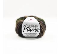Panini Tessuti, Pelote de Laine « Plume » - 80% Lana Mérinos 20% Acrylique - Poids 50 g - Disponible en Plusieurs Couleurs pour Aiguilles à tricoter 3,5 - 4 et Crochets 3-3,5 - Fils, Laine