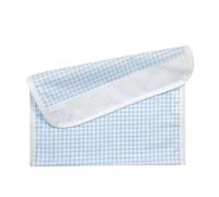 Panini Tessuti, Porte-bavette en coton avec toile Aida à broder pour le gruau - déjeuner - goûter en crèche, taille 16 x 30 cm, motif carreaux azz