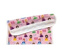 Panini Tessuti, Porte-bavette en coton avec toile Aida à broder pour le repas - déjeuner - goûter en crèche, taille 16 x 30 cm, fantaisie princesses